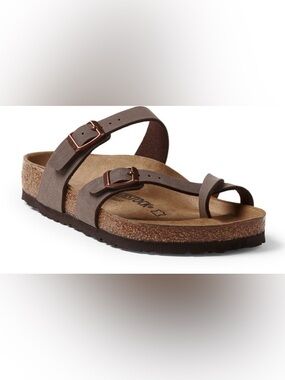Birkenstock Mayari Birko-Flor Sandal Size EU 37 US 6.5 Adjustable Straps Brown